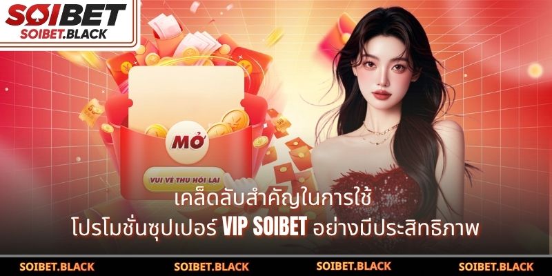 เคล็ดลับสำคัญในการใช้ โปรโมชั่นซุปเปอร์ VIP SOIBET อย่างมีประสิทธิภาพ